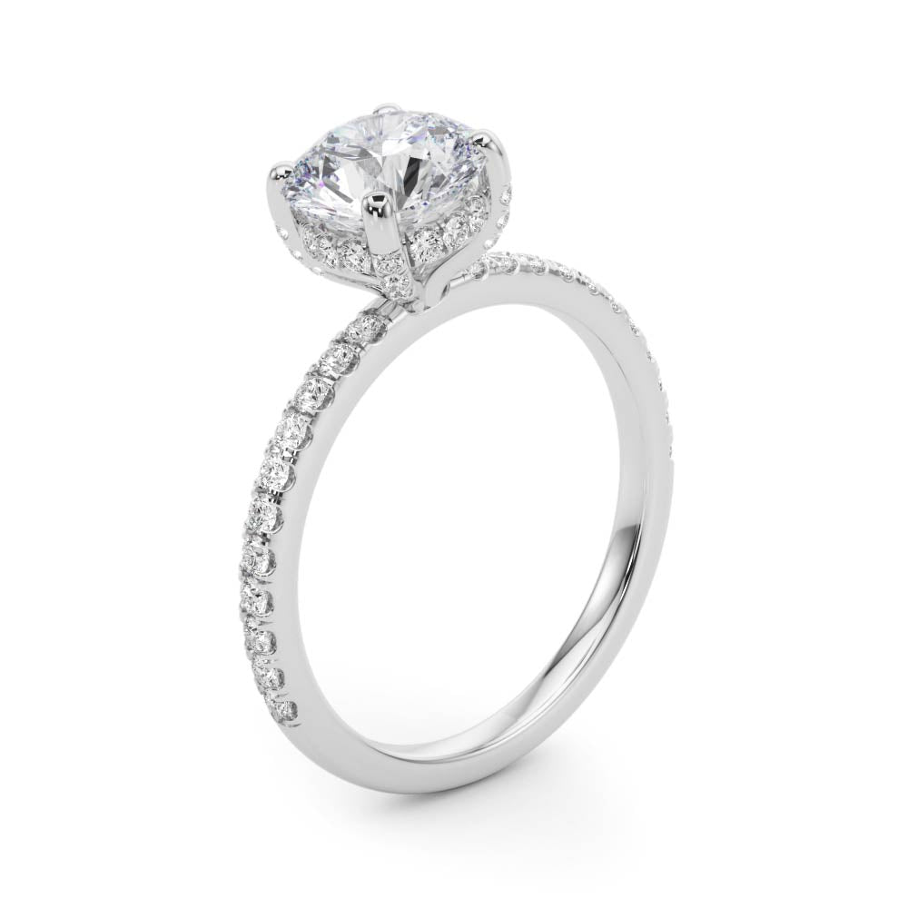 Hidden Halo Engagement Ring