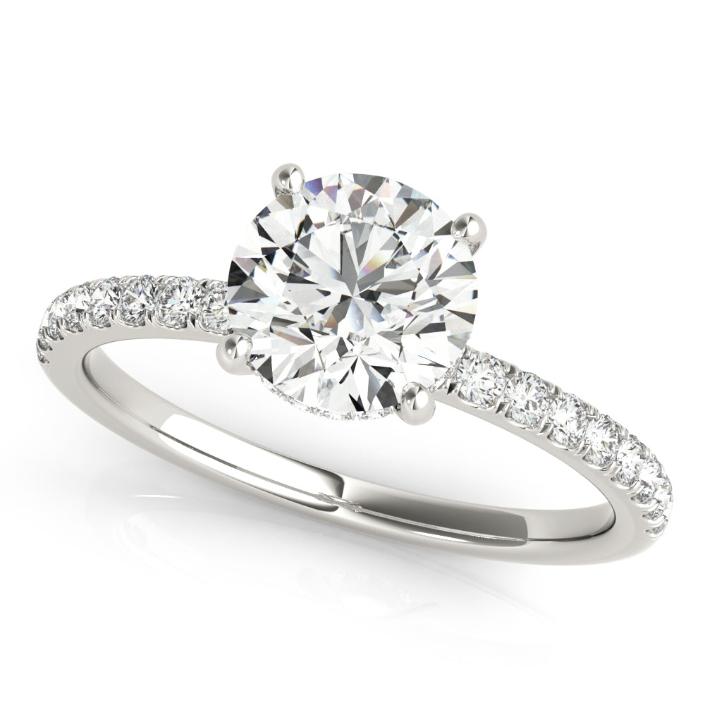 Round with Hidden Halo and Diamond Accents $1399.00