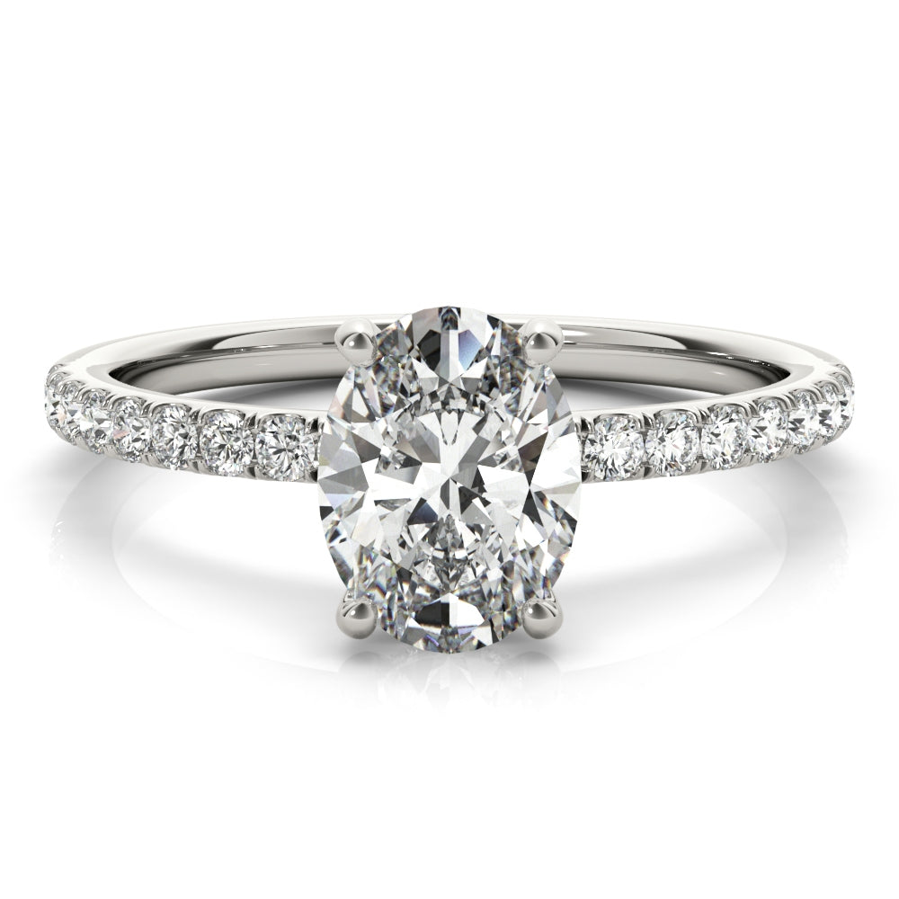 Oval with Hidded Halo and Diamond Accents $1399.00