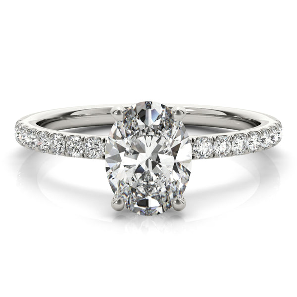 Oval with Hidded Halo and Diamond Accents $1399.00