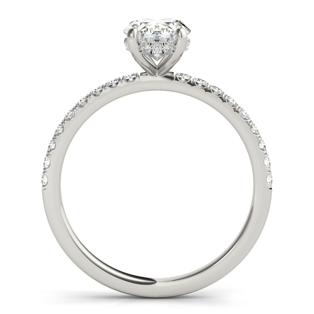 Oval with Hidded Halo and Diamond Accents $1399.00