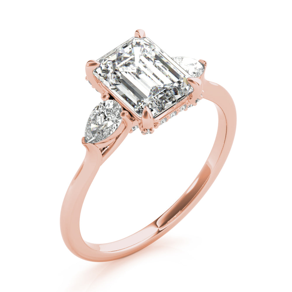 Emerald with Pear Shape Accents. 1.60 carat Regular $2144.00 NOW  $1499.09 (Diamonds and Setting)