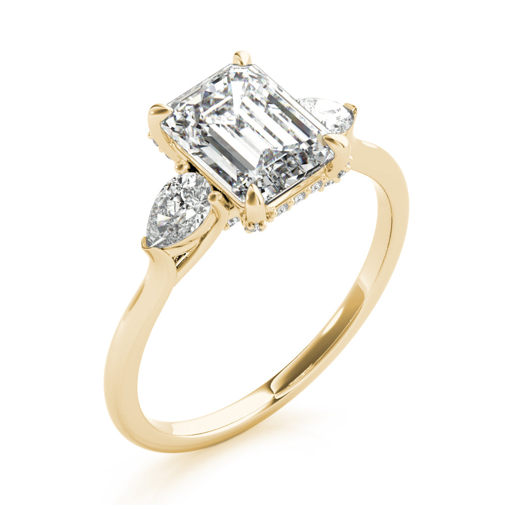 Emerald with Pear Shape Accents. 1.60 carat Regular $2144.00 NOW  $1499.09 (Diamonds and Setting)