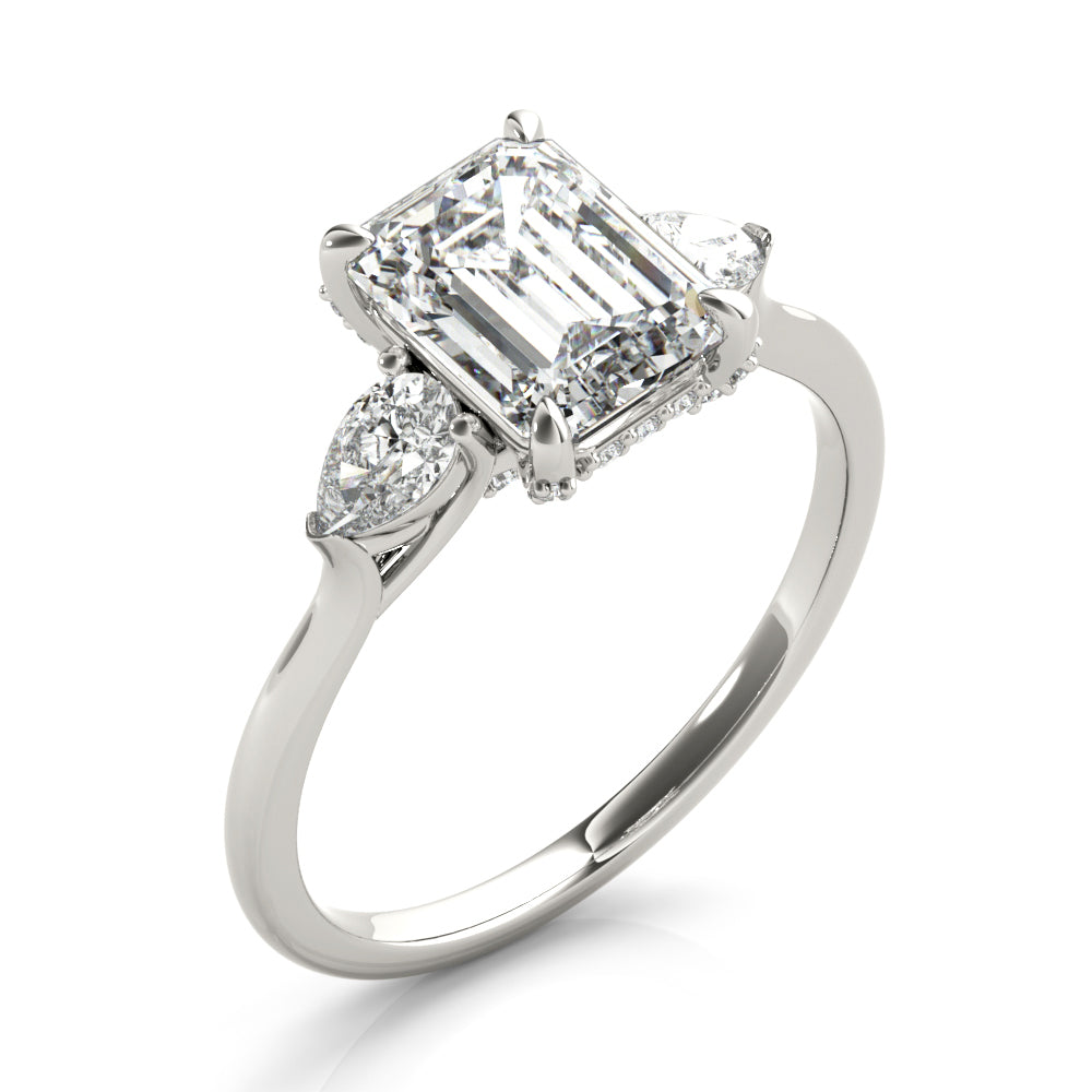 Emerald with Pear Shape Accents. 1.60 carat Regular $2144.00 NOW  $1499.09 (Diamonds and Setting)