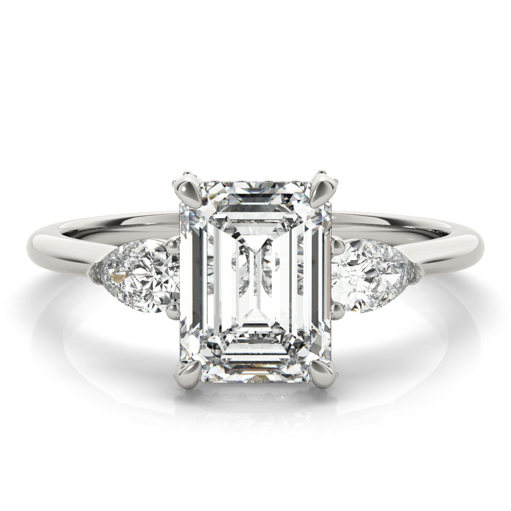 Emerald with Pear Shape Accents. 1.60 carat Regular $2144.00 NOW  $1499.09 (Diamonds and Setting)