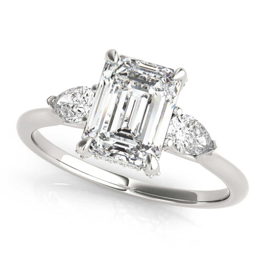 Emerald with Pear Shape Accents. 1.60 carat Regular $2144.00 NOW  $1499.09 (Diamonds and Setting)