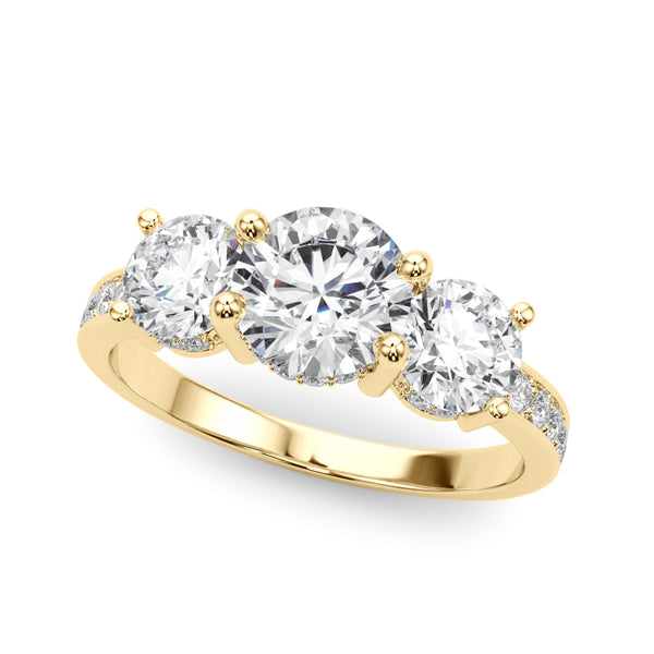 3 Stone Hidden Halo 3.30 Carat Total Weight $2799