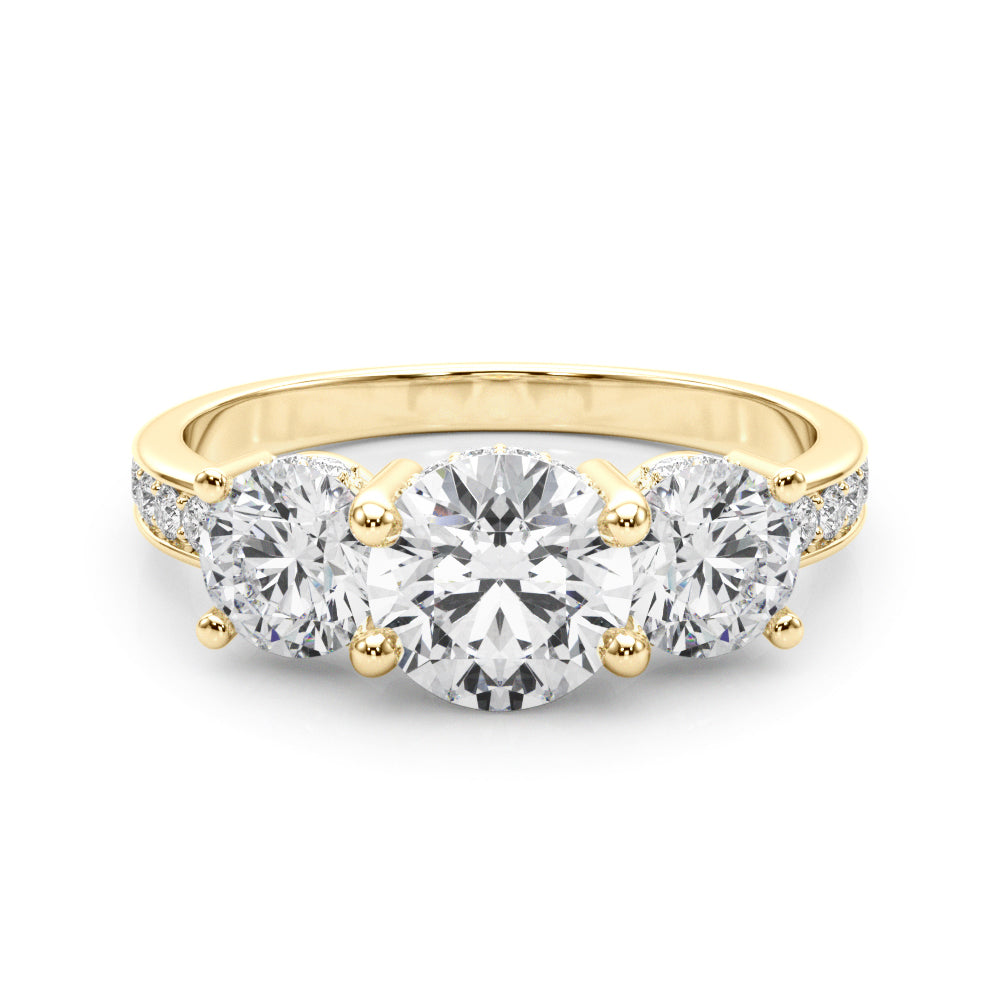 3 Stone Hidden Halo 3.30 Carat Total Weight $2799