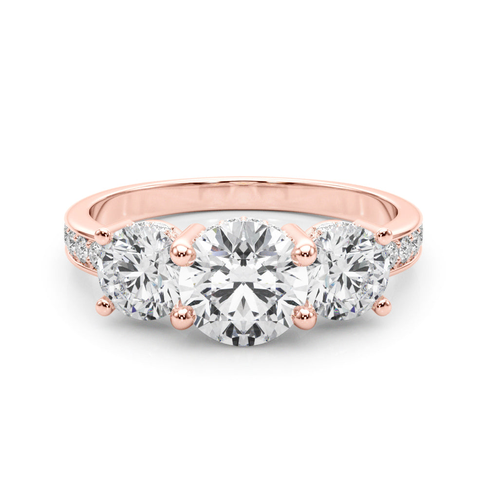 3 Stone Hidden Halo 3.30 Carat Total Weight $2799