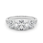 3 Stone Hidden Halo 3.30 Carat Total Weight $2799