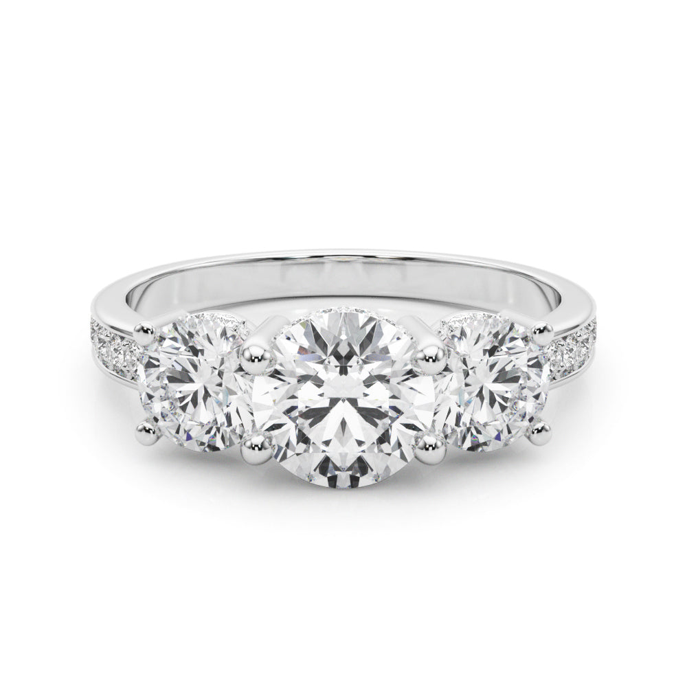 3 Stone Hidden Halo 3.30 Carat Total Weight $2799