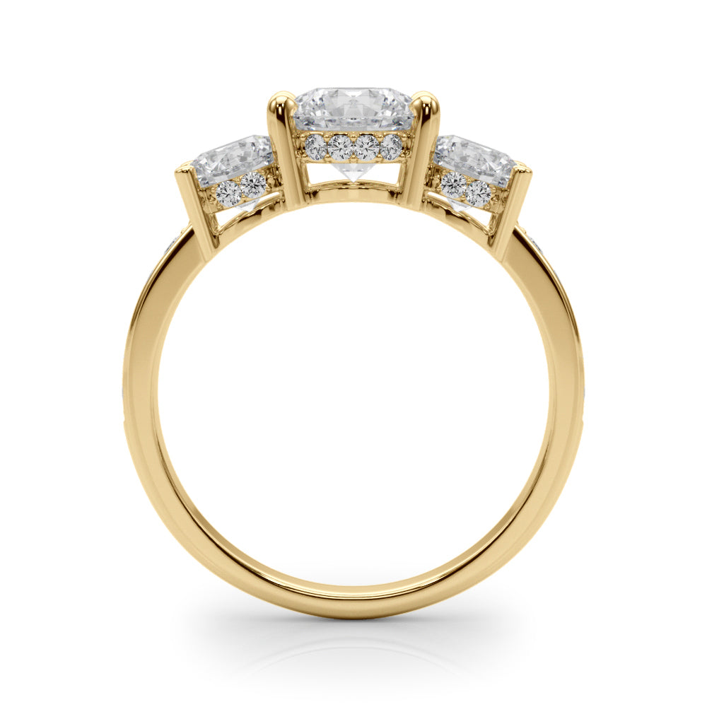 3 Stone Hidden Halo 3.30 Carat Total Weight $2799
