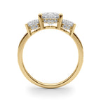 3 Stone Hidden Halo 3.30 Carat Total Weight $2799