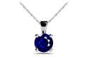 Round Sapphire Pendant Lab-Grown