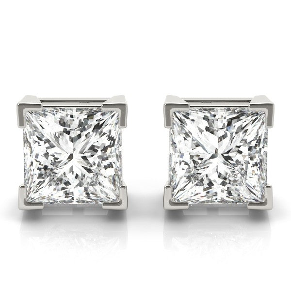 Princess Cut Earrings Lab Diamonds 1 carat