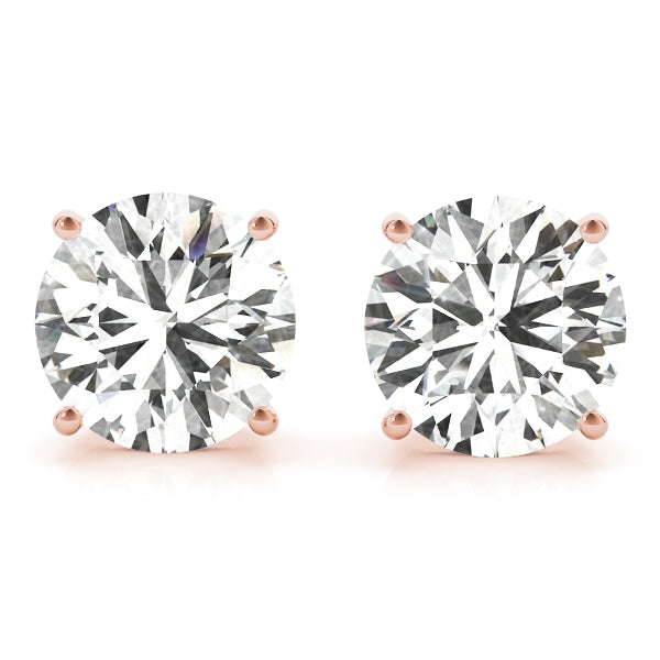 Four Prong Basket Earrings Lab Diamonds 1.00 ct.Total Weight
