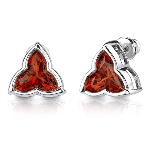 10.50 carat Tri Flower Cut Padparadscha Sapphire Pendant Earring Set in Sterling Silver    Regular Price $275.00