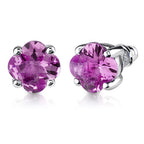 10.25 carat Checkerboard Lily Cut Pink Sapphire Pendant Earring Set in Sterling Silver  Regular Price $300.00