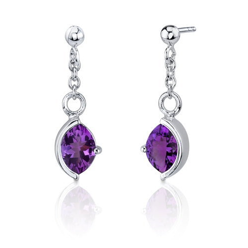 Museum Design 4.00 carats Marquise Cut Sterling Silver Amethyst Pendant Earrings Set Regular Price $240.00