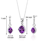 Museum Design 4.00 carats Marquise Cut Sterling Silver Amethyst Pendant Earrings Set Regular Price $240.00